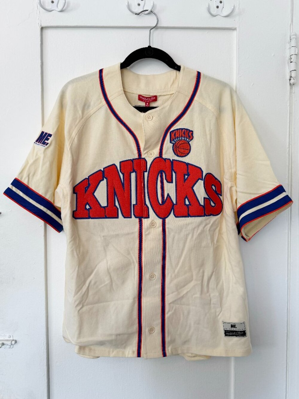 Melody Ehsani x Mitchell & Ness New York Knicks Baseball Jersey Top
